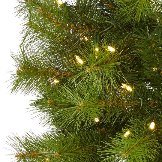 6.5ft. Pre-Lit Green Valley Pine Artificial Christmas Tree, Warm White LED Lights